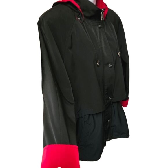 NAUTICA PLUS SIZE Maroon & Black Hooded Zip InLiner Waterproof Jacket Size 2X 3X - Picture 4 of 16